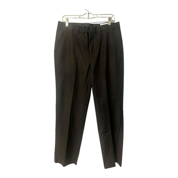 Gboy Studio Mens Black Classic Fit Flat Front Dress Pants, 34x30 - Picture 2 of 5